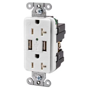 Receptacle USB Charger 20Amp White (USBB20W)