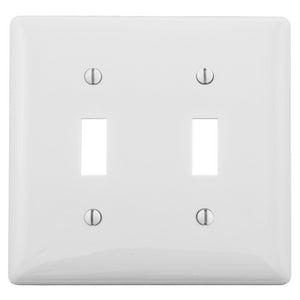 Wallplate Two Gang Toggle Switch White (NP2W)