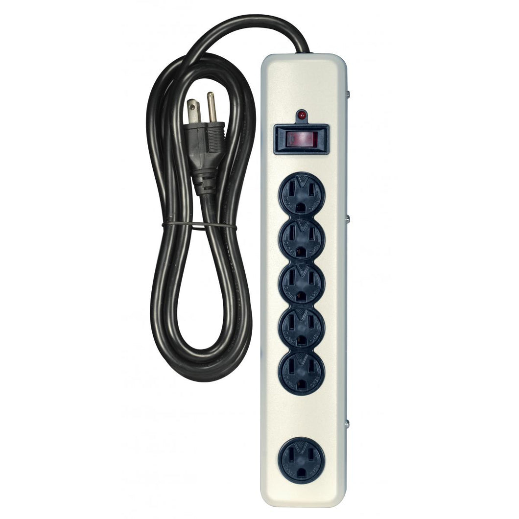 Surge Metal Power Strip 5 Plus 1 Outlets (SATCO 91-235)